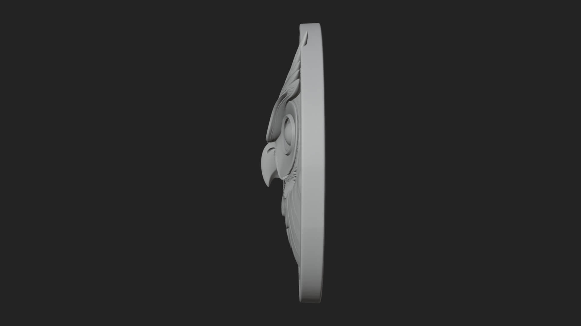 Owl Head Oval Relief Plaque Design 3 3D Print Model 3D Model