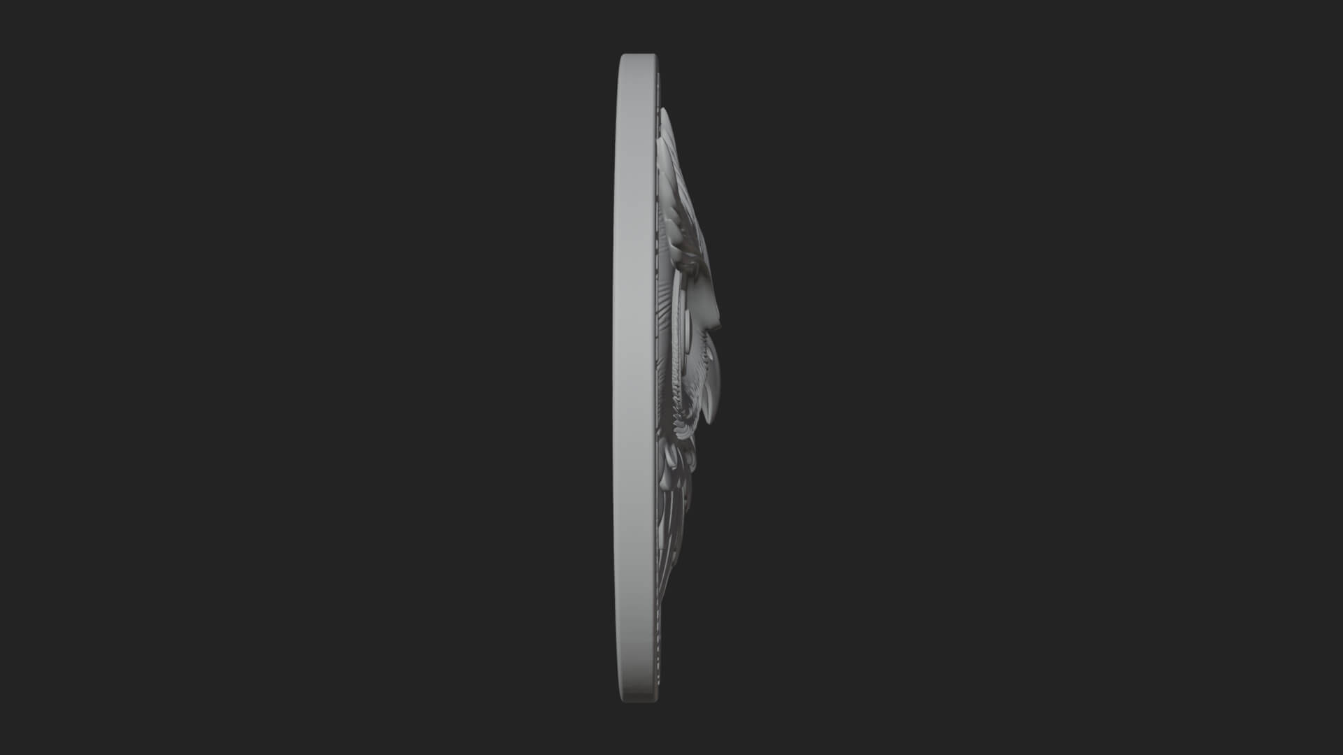 Owl Head Oval Relief Plaque Design 4 3D Print Model 3D Model