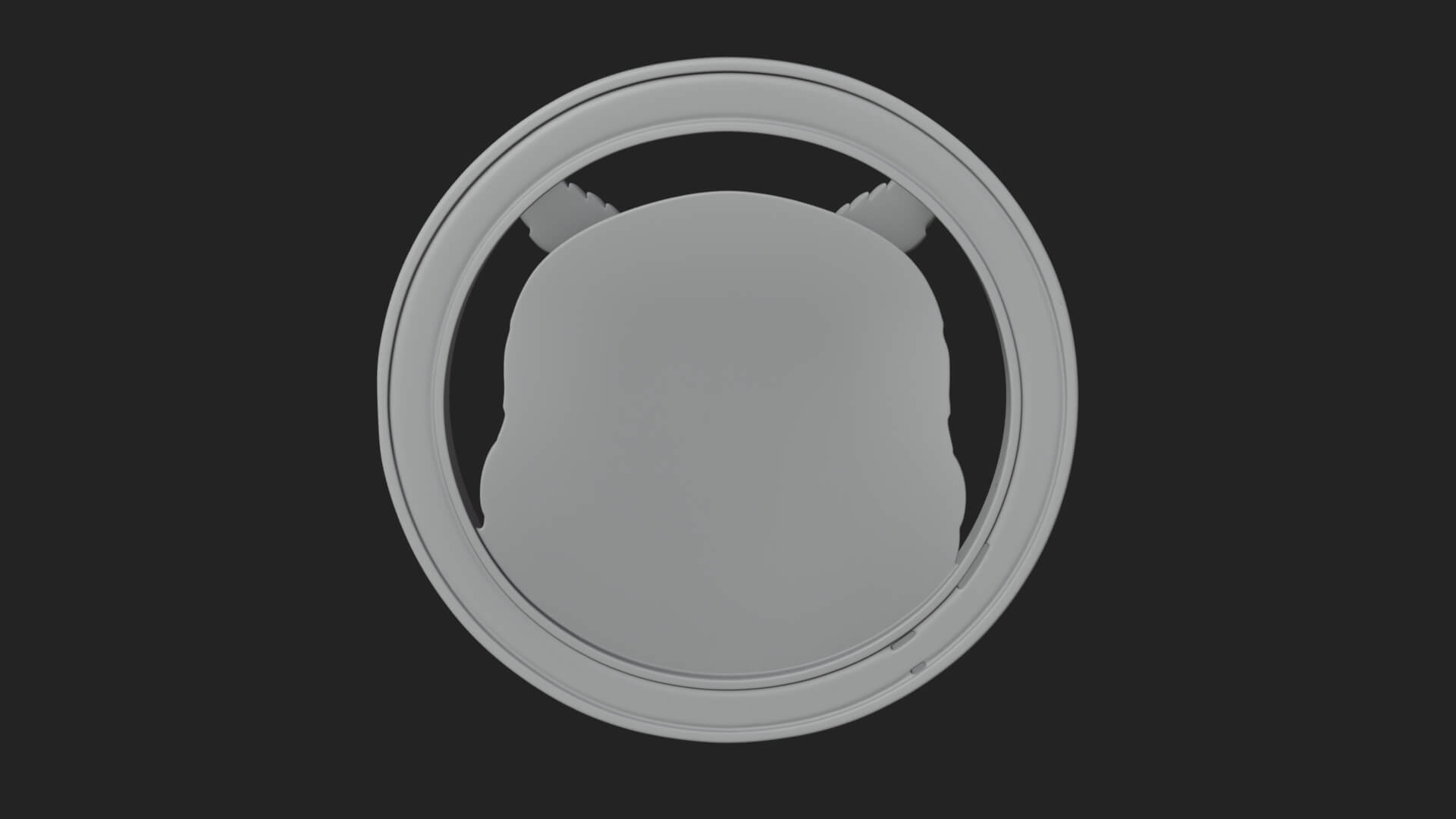 Owl Head Oval Relief Plaque Design 4 3D Print Model 3D Model