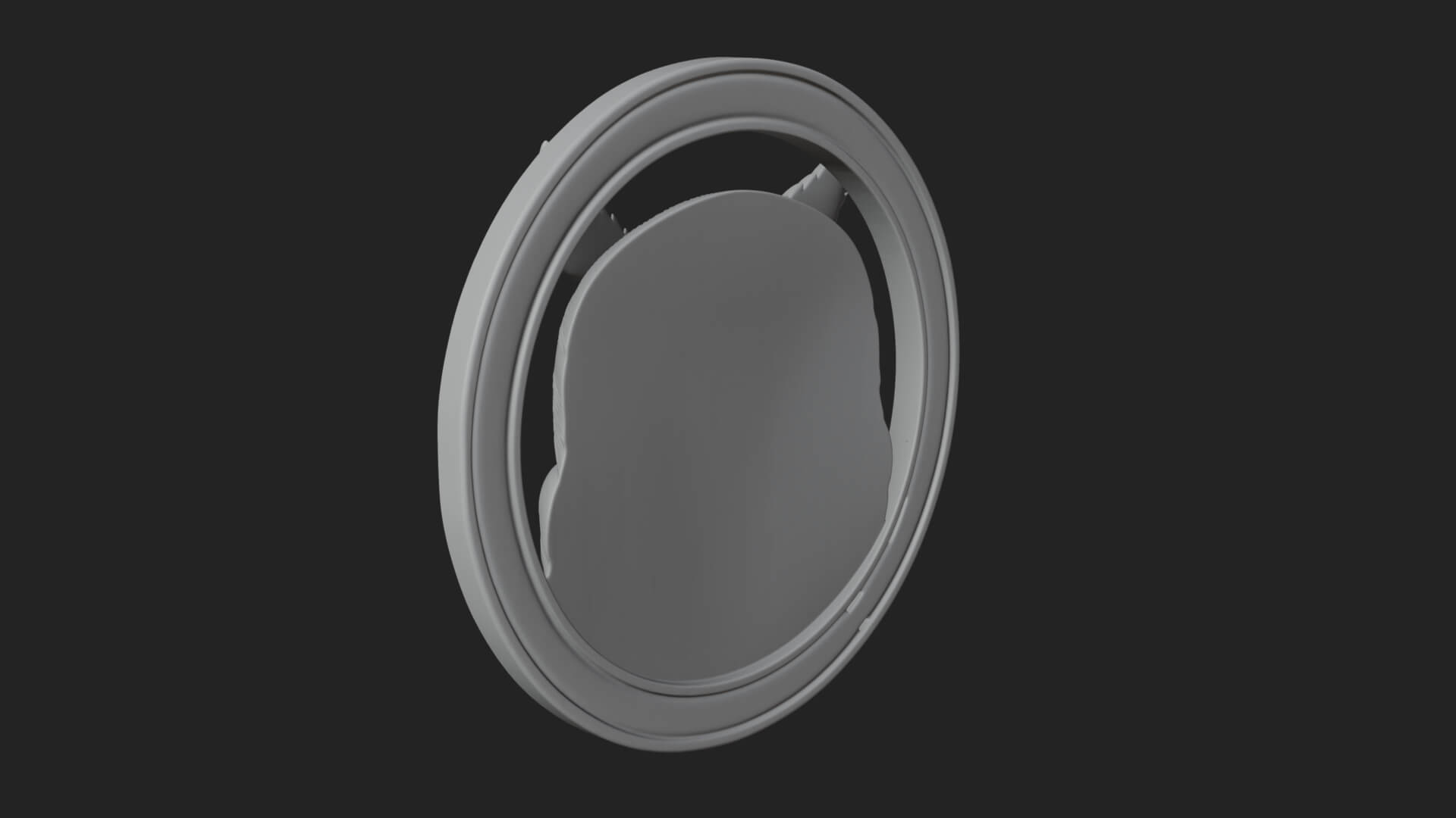 Owl Head Oval Relief Plaque Design 4 3D Print Model 3D Model