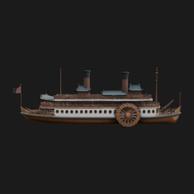 Paddle Steamer Model Design 1 3D Print Model