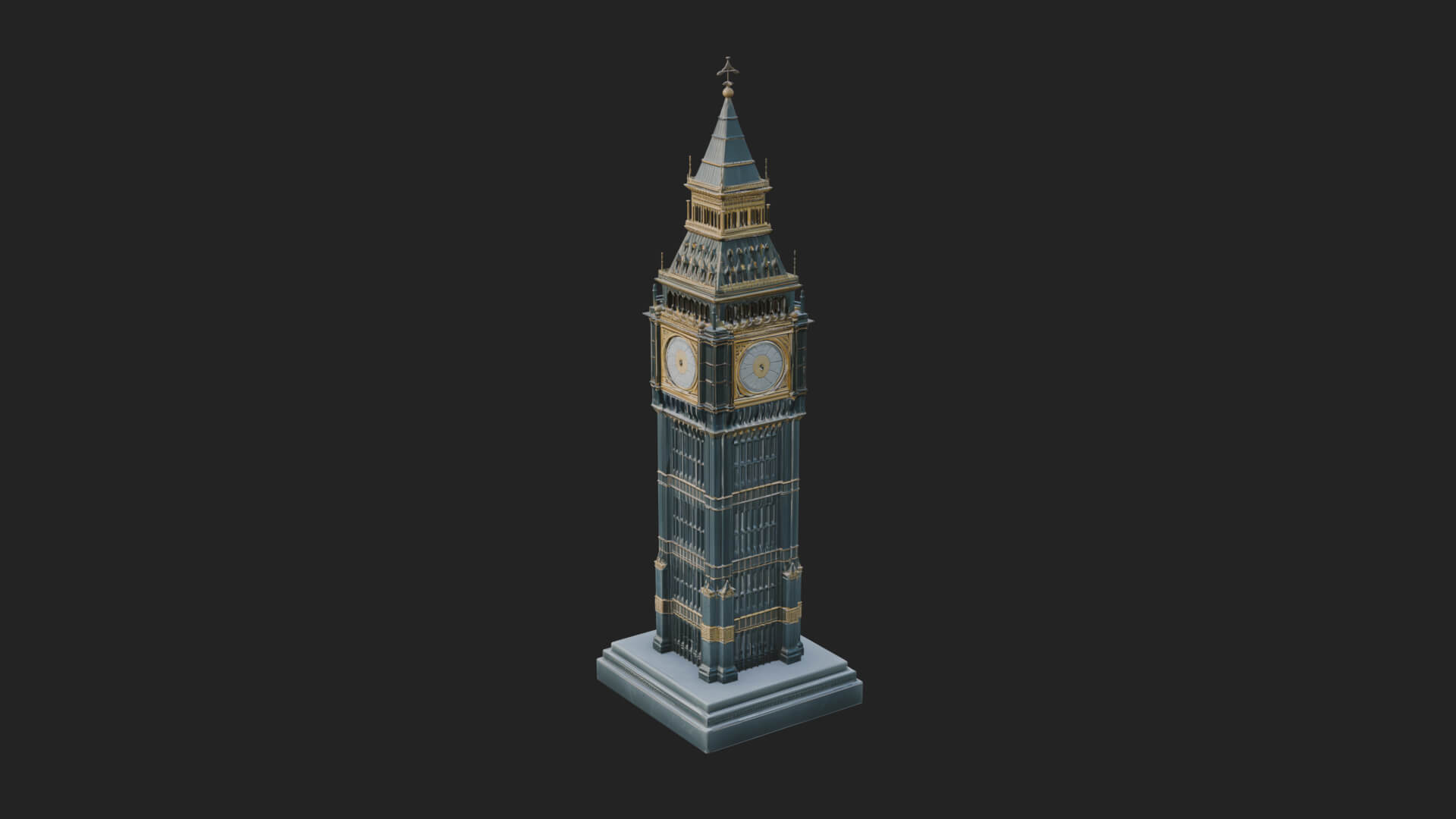 Pagoda Clock Tower Design 2 3D Print Model 3D Model