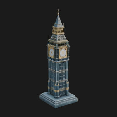Pagoda Clock Tower Design 2 3D Print Model