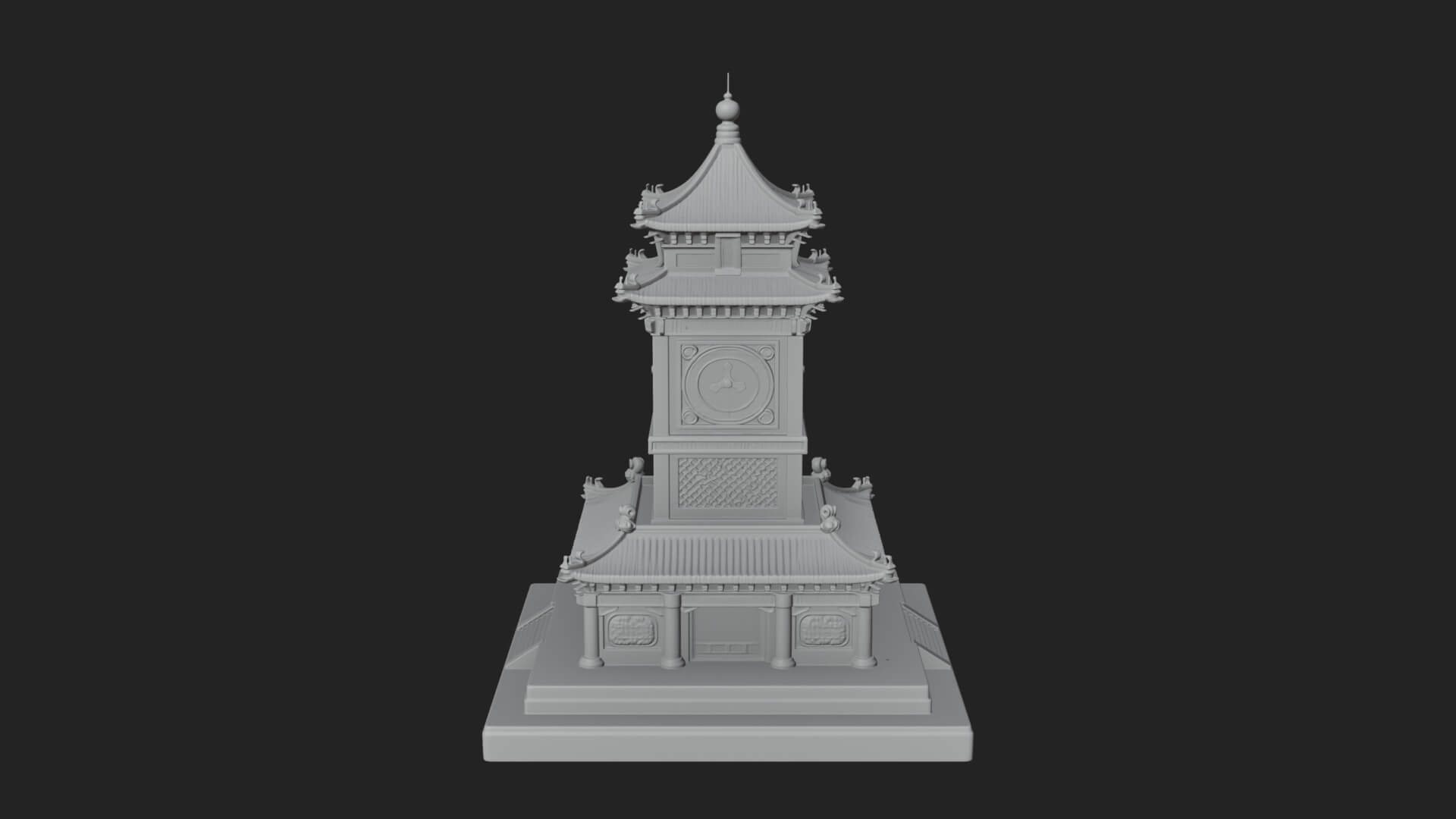 Pagoda Clock Tower Design 3 3D Print Model 3D Model