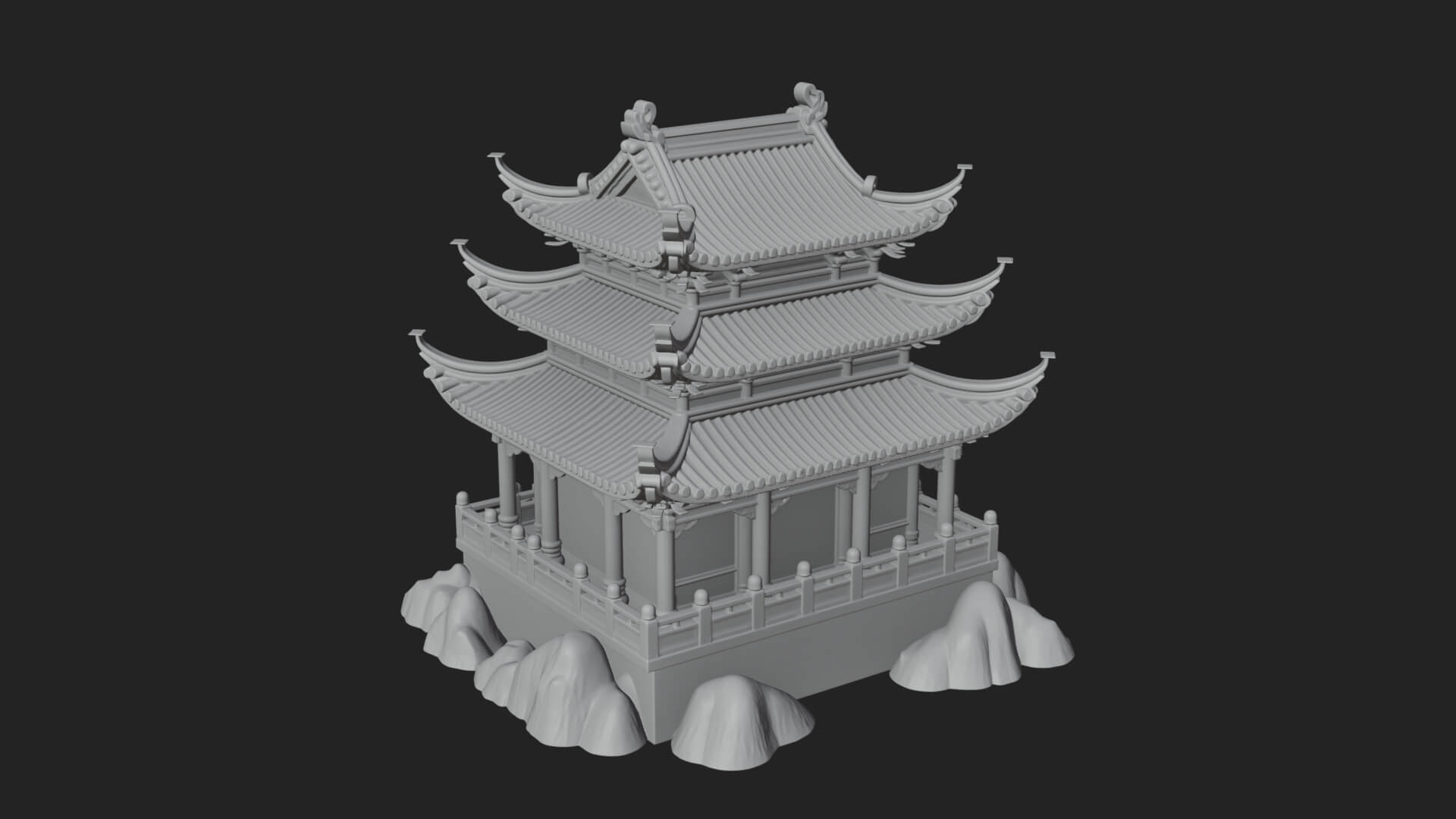 Pagoda Temple Tower Design 10 3D Print Model 3D Model
