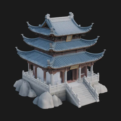 Pagoda Temple Tower Design 10 3D Print Model
