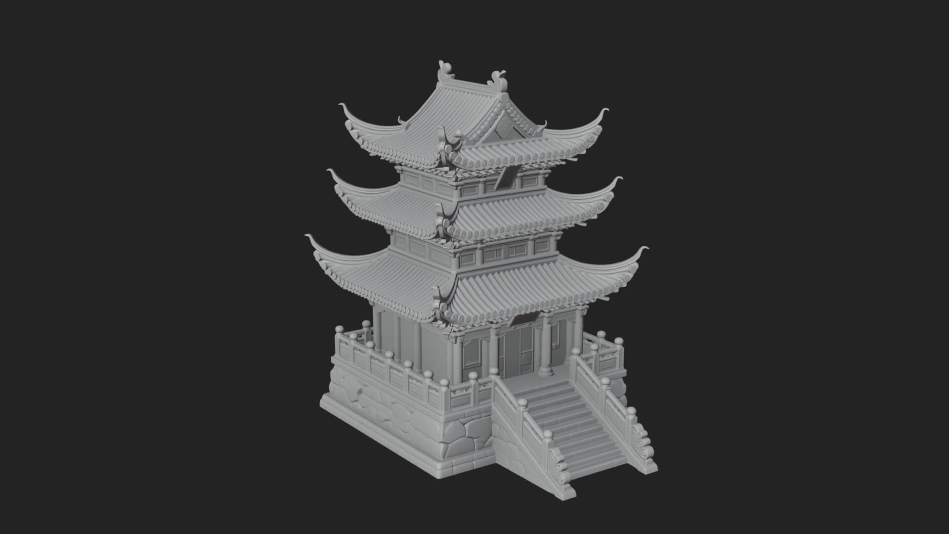 Pagoda Temple Tower Design 11 3D Print Model 3D Model