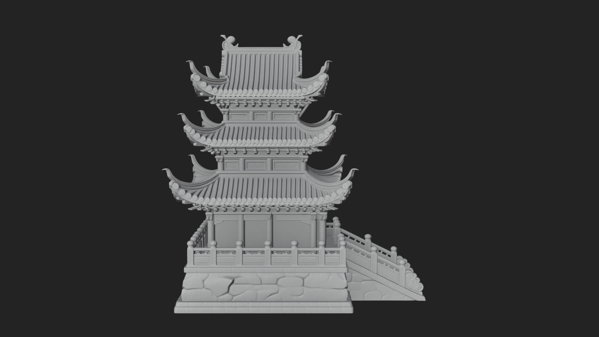 Pagoda Temple Tower Design 11 3D Print Model 3D Model