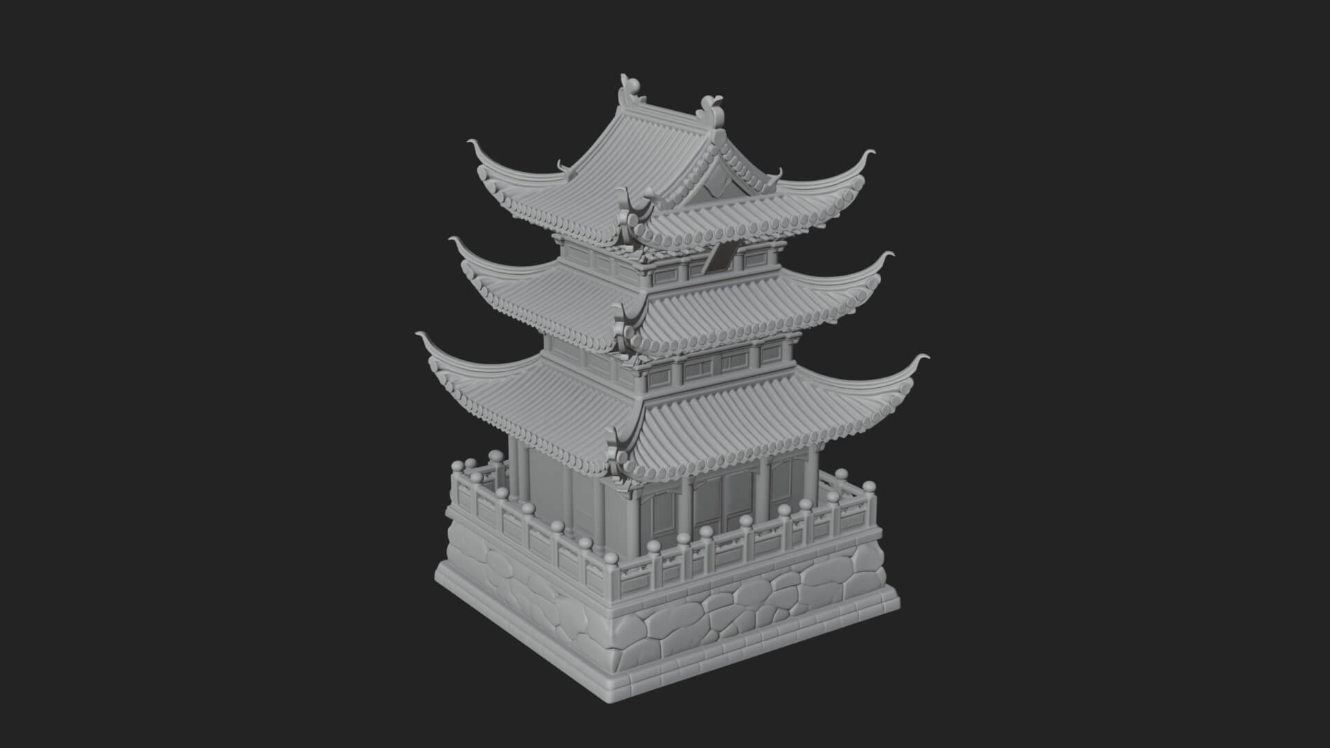 Pagoda Temple Tower Design 11 3D Print Model 3D Model