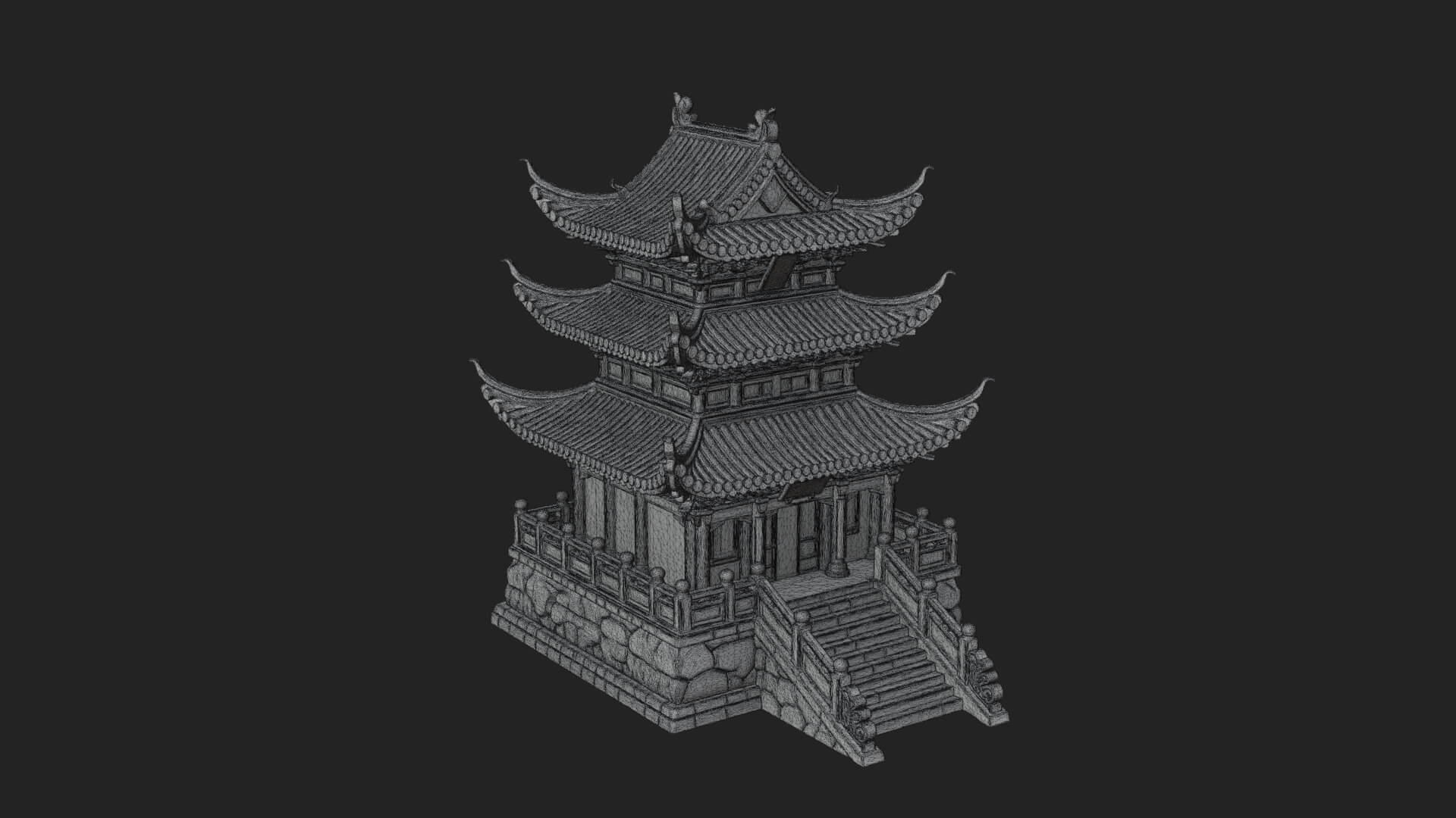 Pagoda Temple Tower Design 11 3D Print Model 3D Model