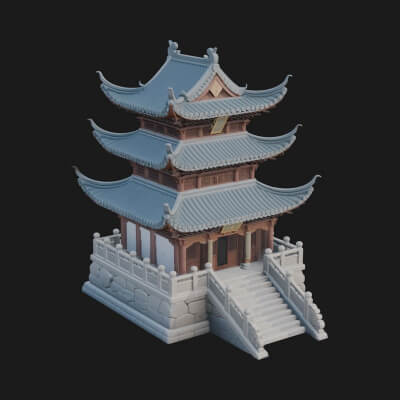 Pagoda Temple Tower Design 11 3D Print Model