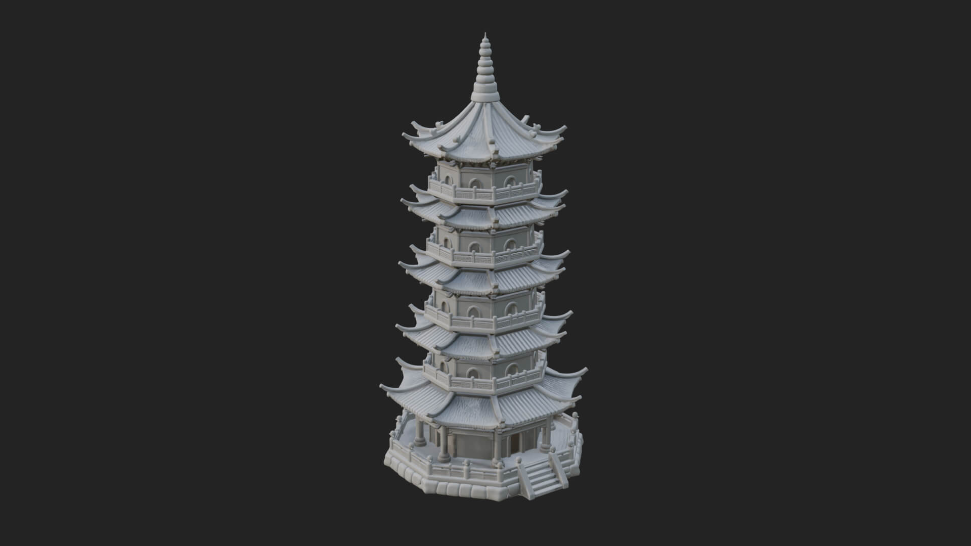 Pagoda Temple Tower Design 12 3D Print Model 3D Model