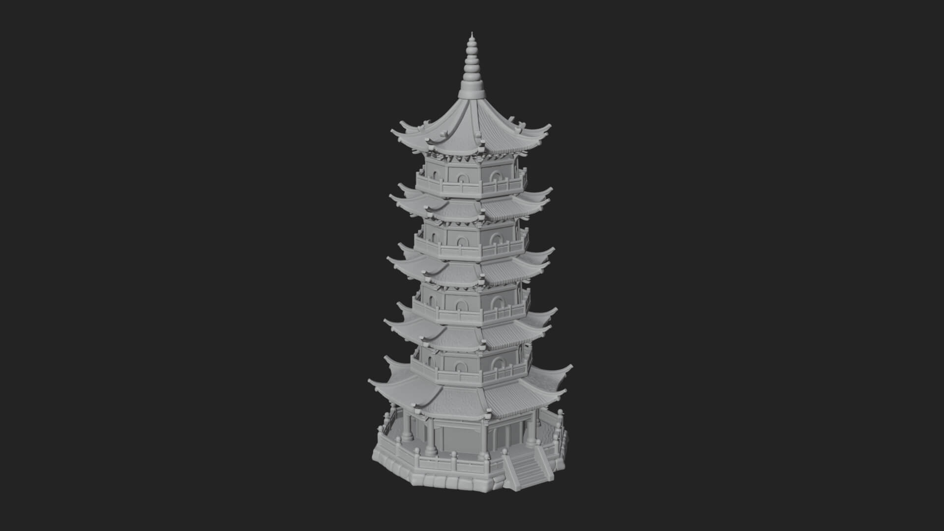 Pagoda Temple Tower Design 12 3D Print Model 3D Model
