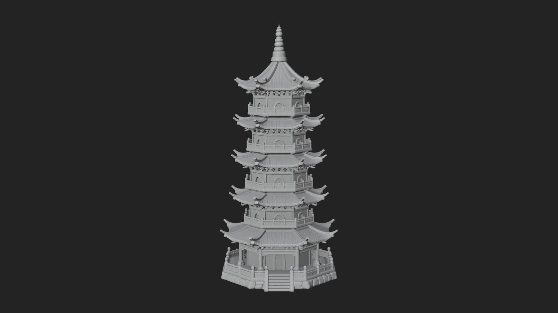 Pagoda Temple Tower Design 12 3D Print Model 3D Model