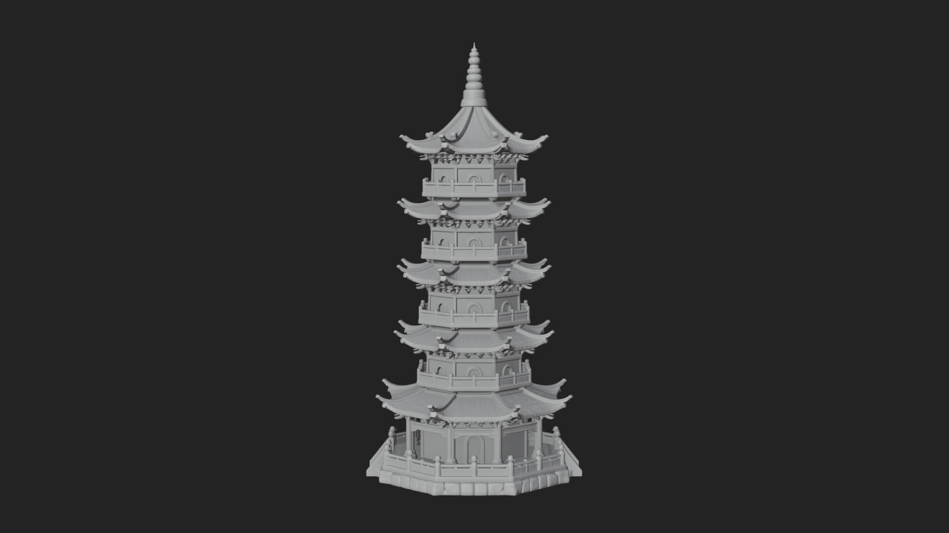 Pagoda Temple Tower Design 12 3D Print Model 3D Model
