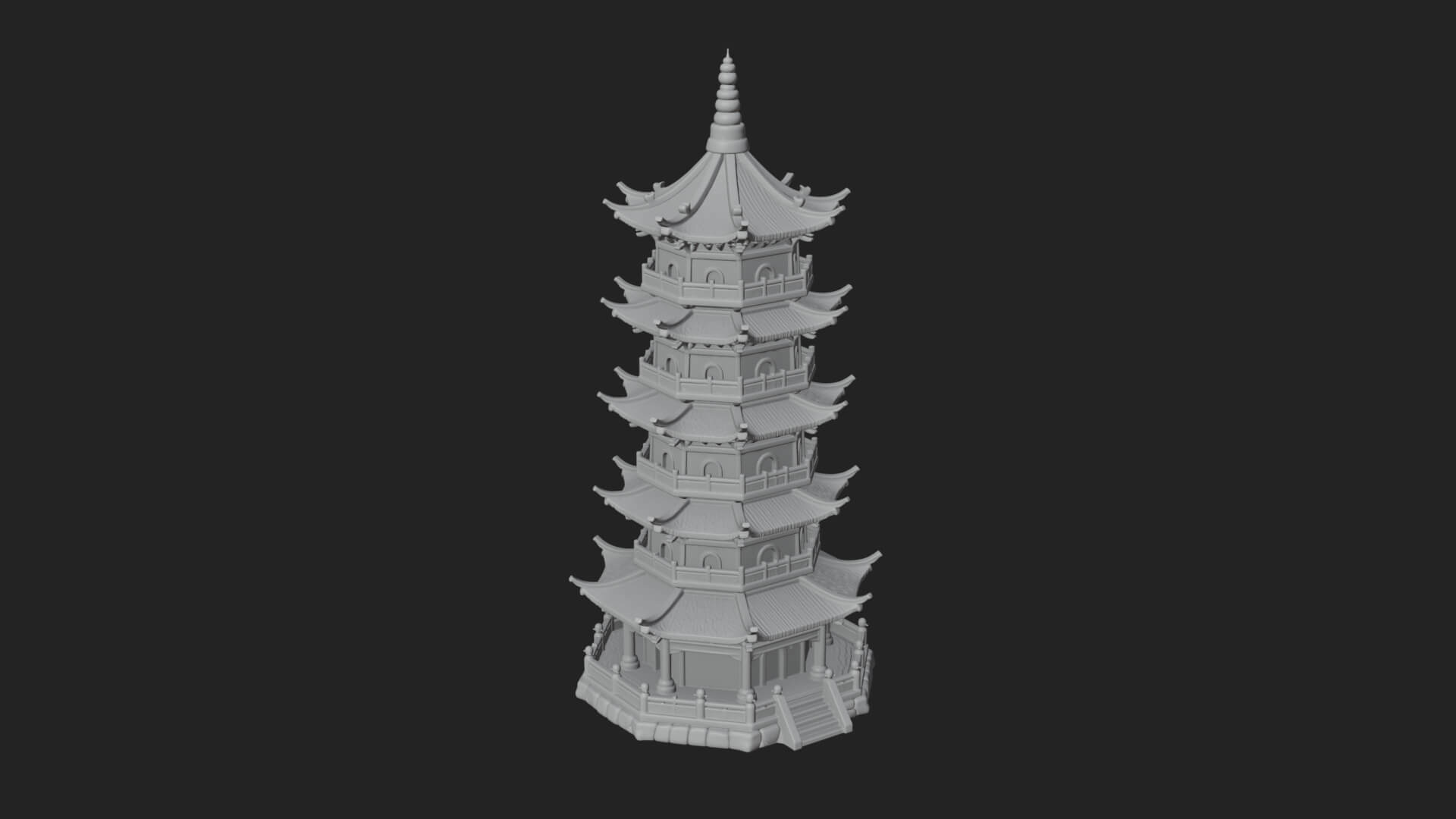 Pagoda Temple Tower Design 12 3D Print Model 3D Model