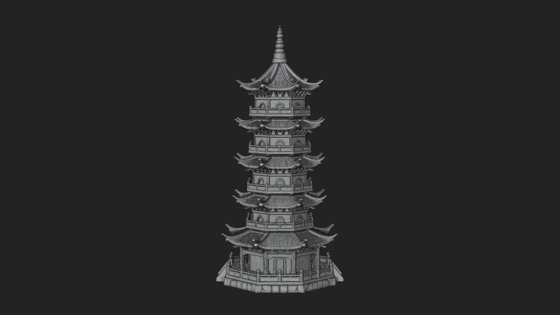 Pagoda Temple Tower Design 12 3D Print Model 3D Model