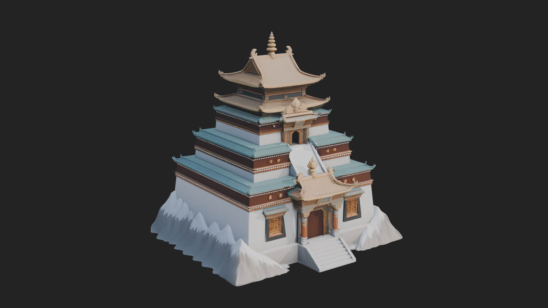 Pagoda Temple Tower Design 13 3D Print Model 3D Model