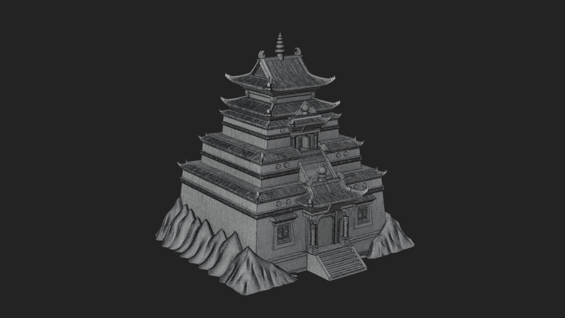 Pagoda Temple Tower Design 13 3D Print Model 3D Model
