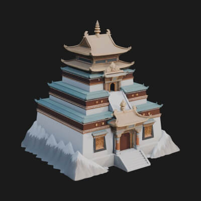 Pagoda Temple Tower Design 13 3D Print Model