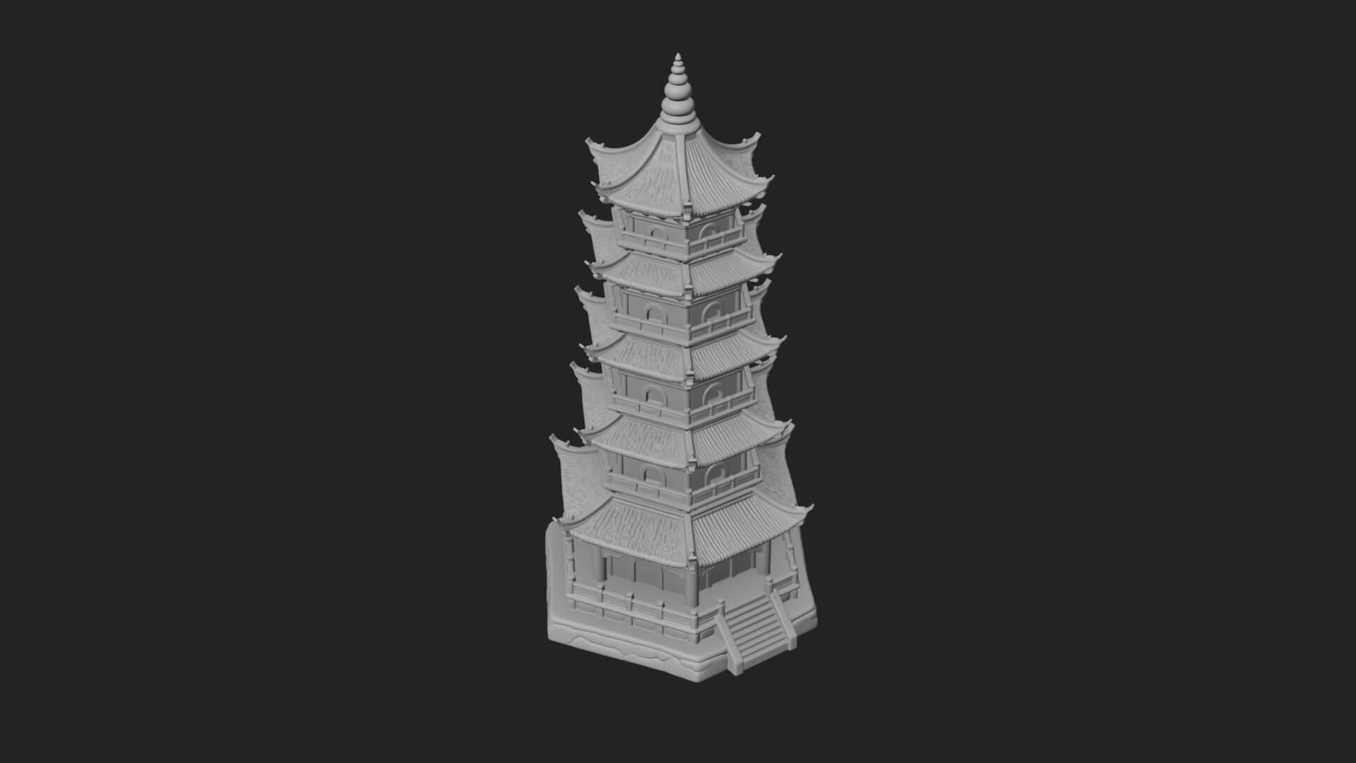 Pagoda Temple Tower Design 14 3D Print Model 3D Model