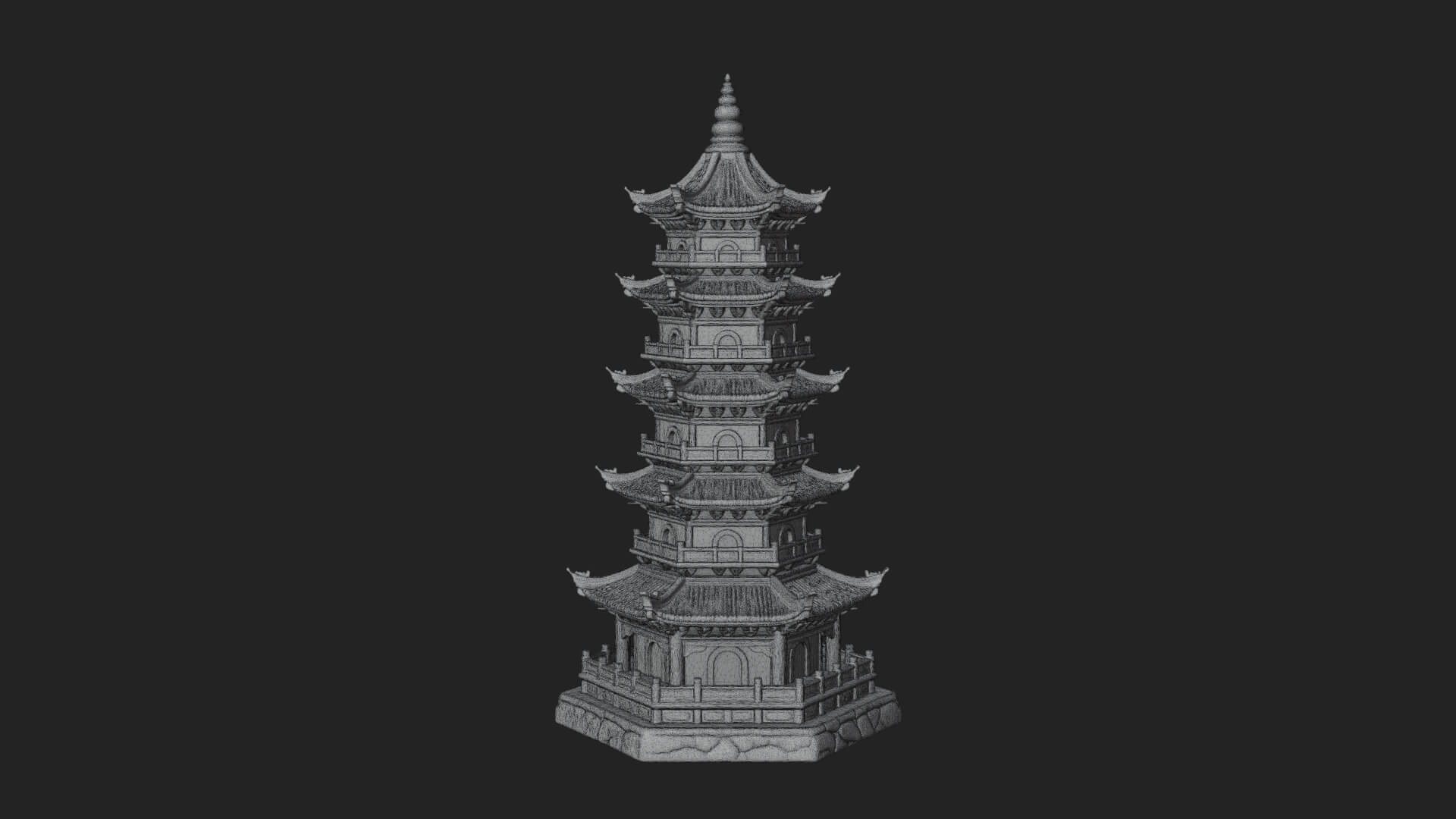 Pagoda Temple Tower Design 14 3D Print Model 3D Model
