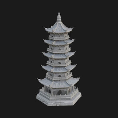 Pagoda Temple Tower Design 14 3D Print Model