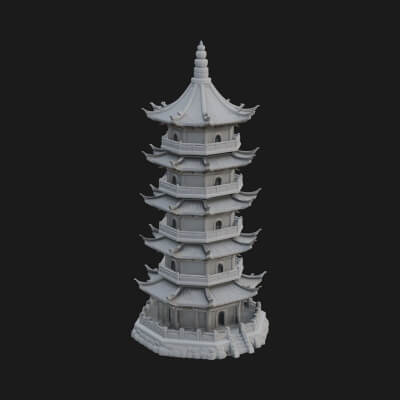 Pagoda Temple Tower Design 3 3d Print Model