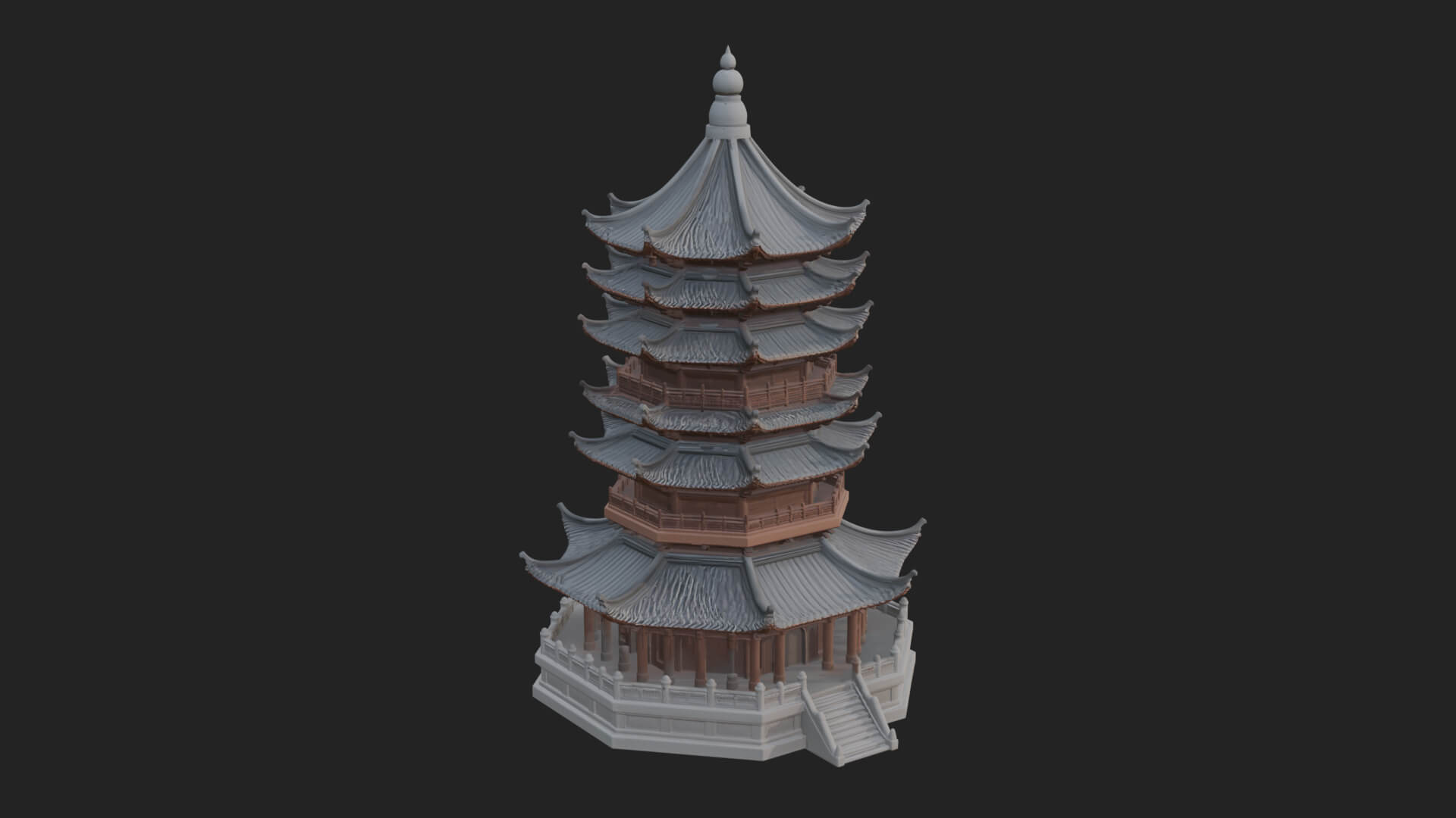 Pagoda Temple Tower Design 4 3D Print Model 3D Model