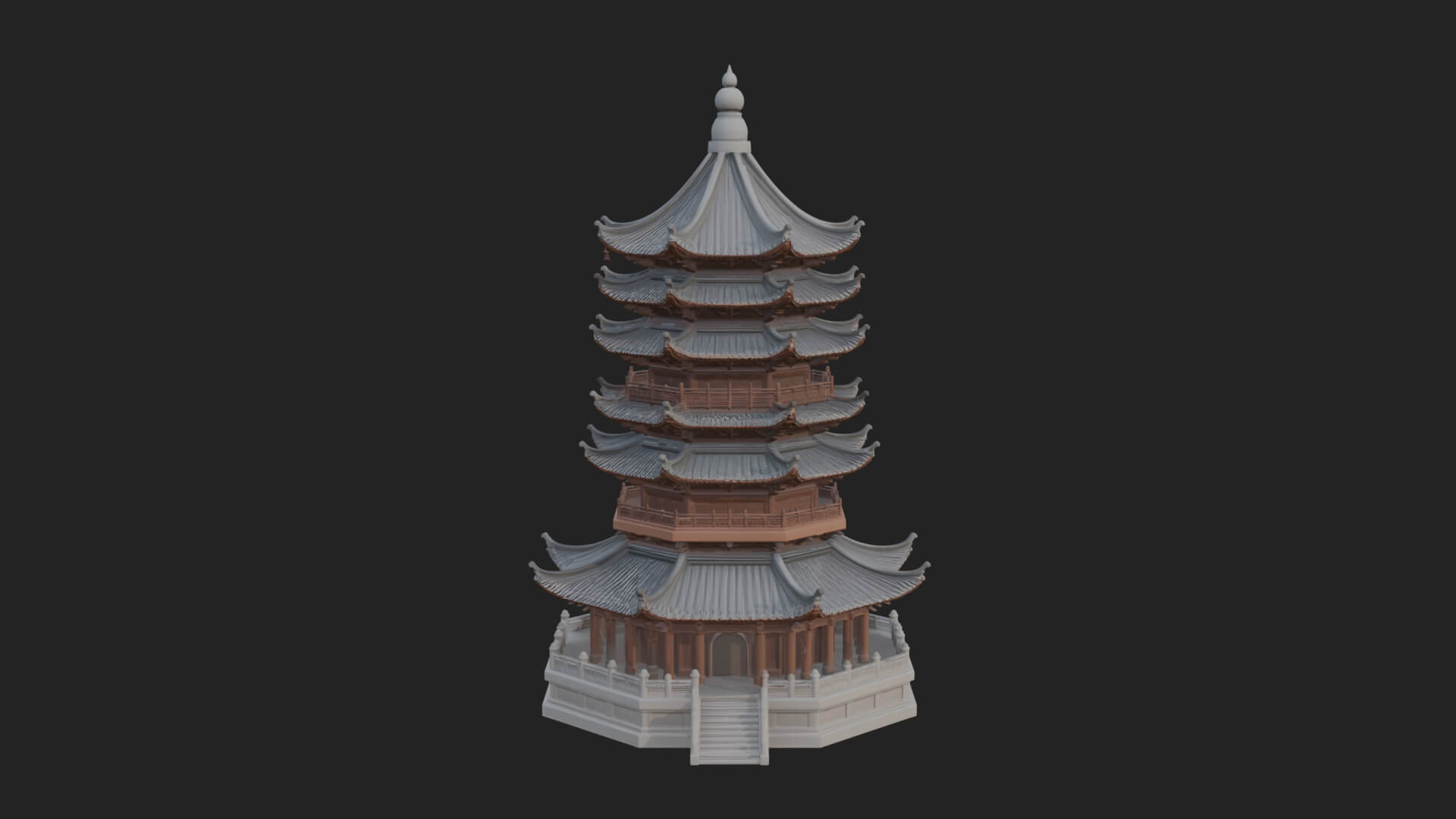 Pagoda Temple Tower Design 4 3D Print Model 3D Model