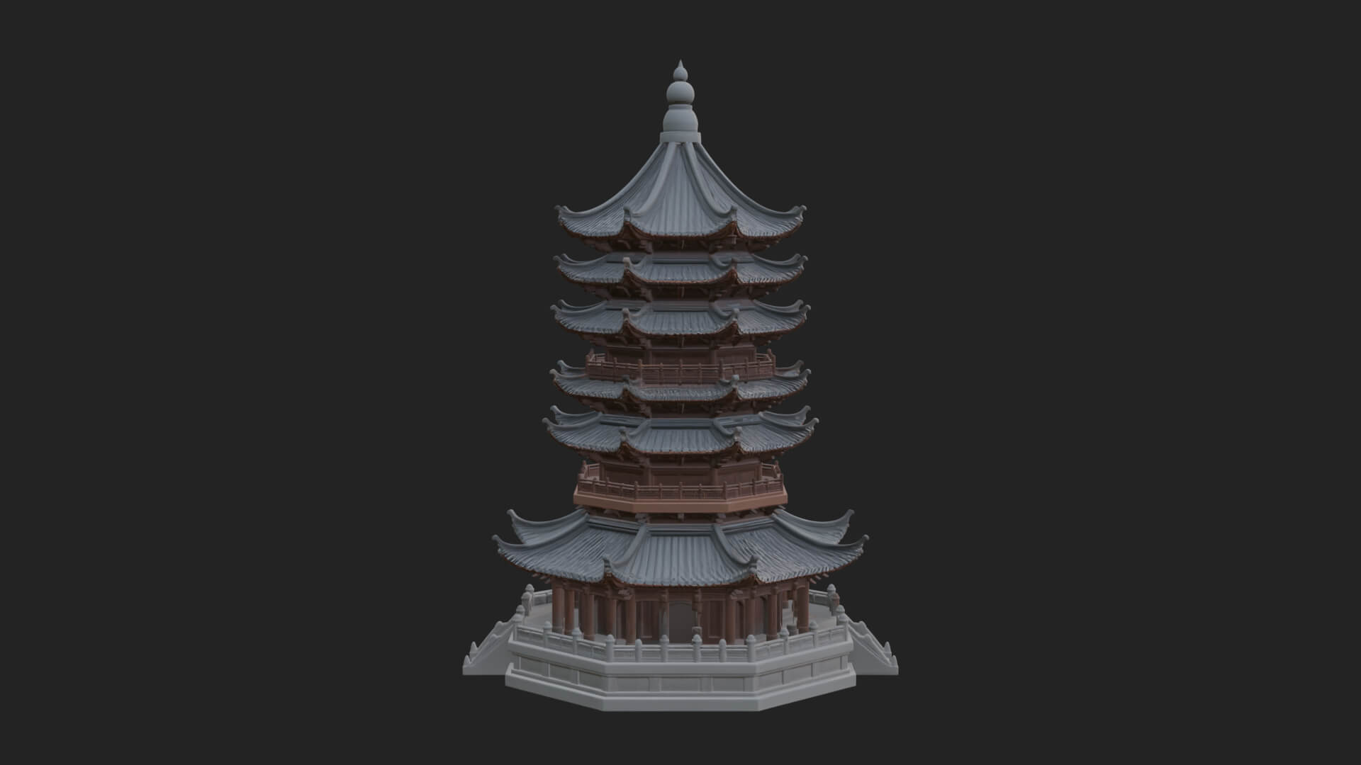 Pagoda Temple Tower Design 4 3D Print Model 3D Model