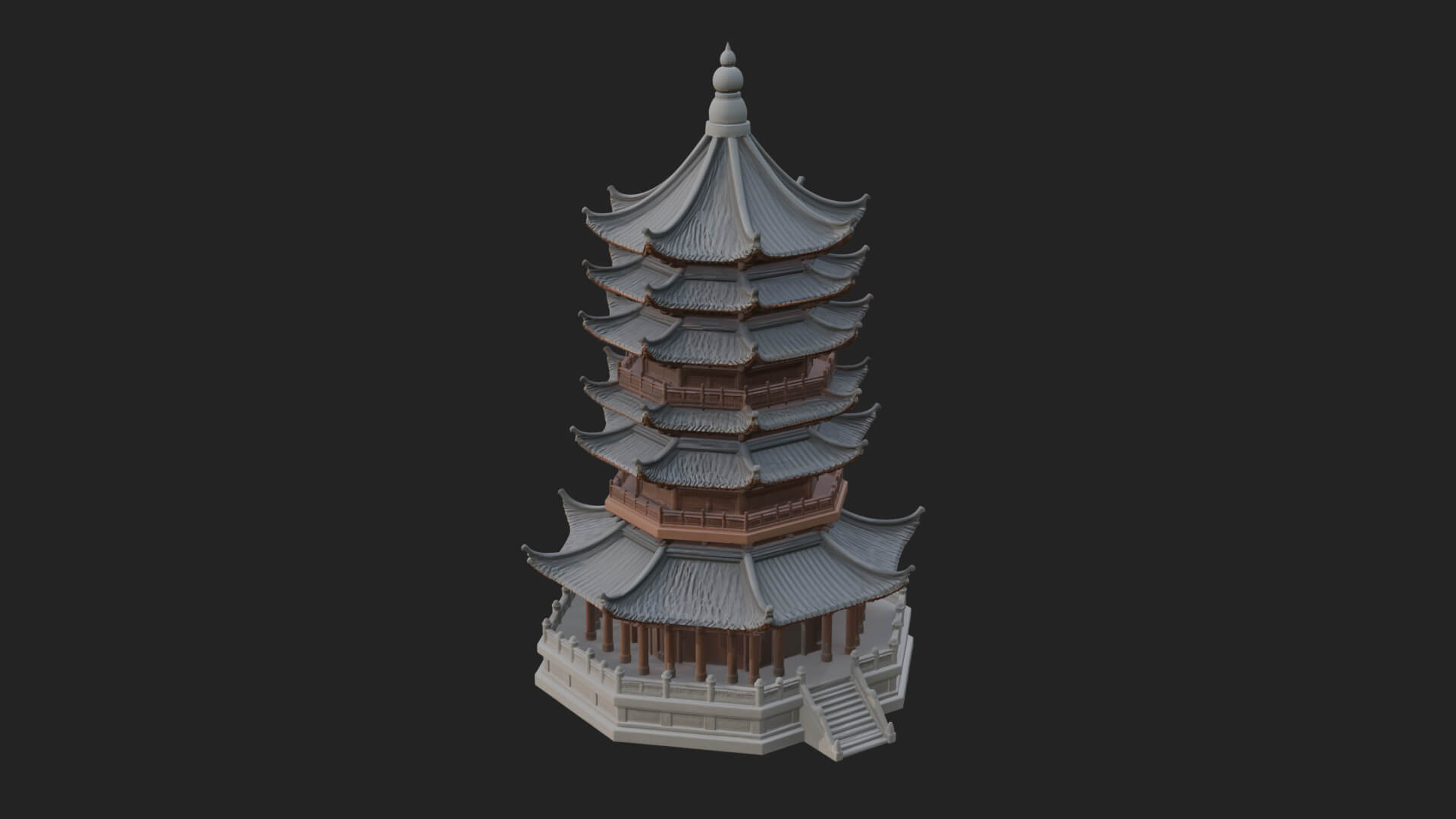 Pagoda Temple Tower Design 4 3D Print Model 3D Model