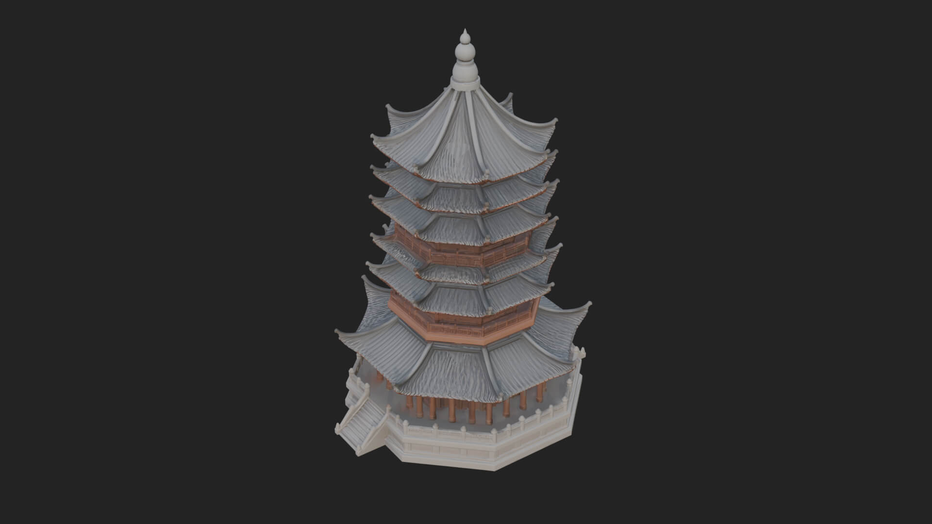 Pagoda Temple Tower Design 4 3D Print Model 3D Model