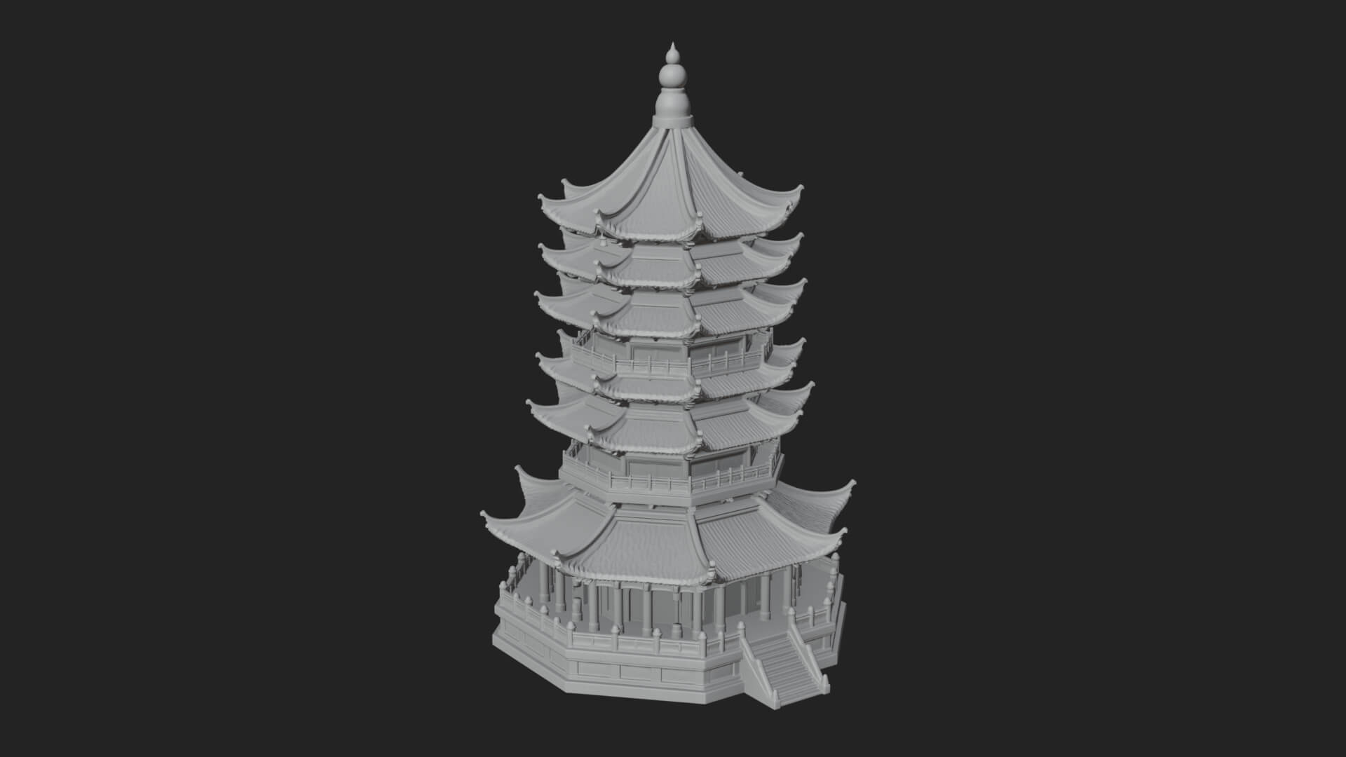 Pagoda Temple Tower Design 4 3D Print Model 3D Model