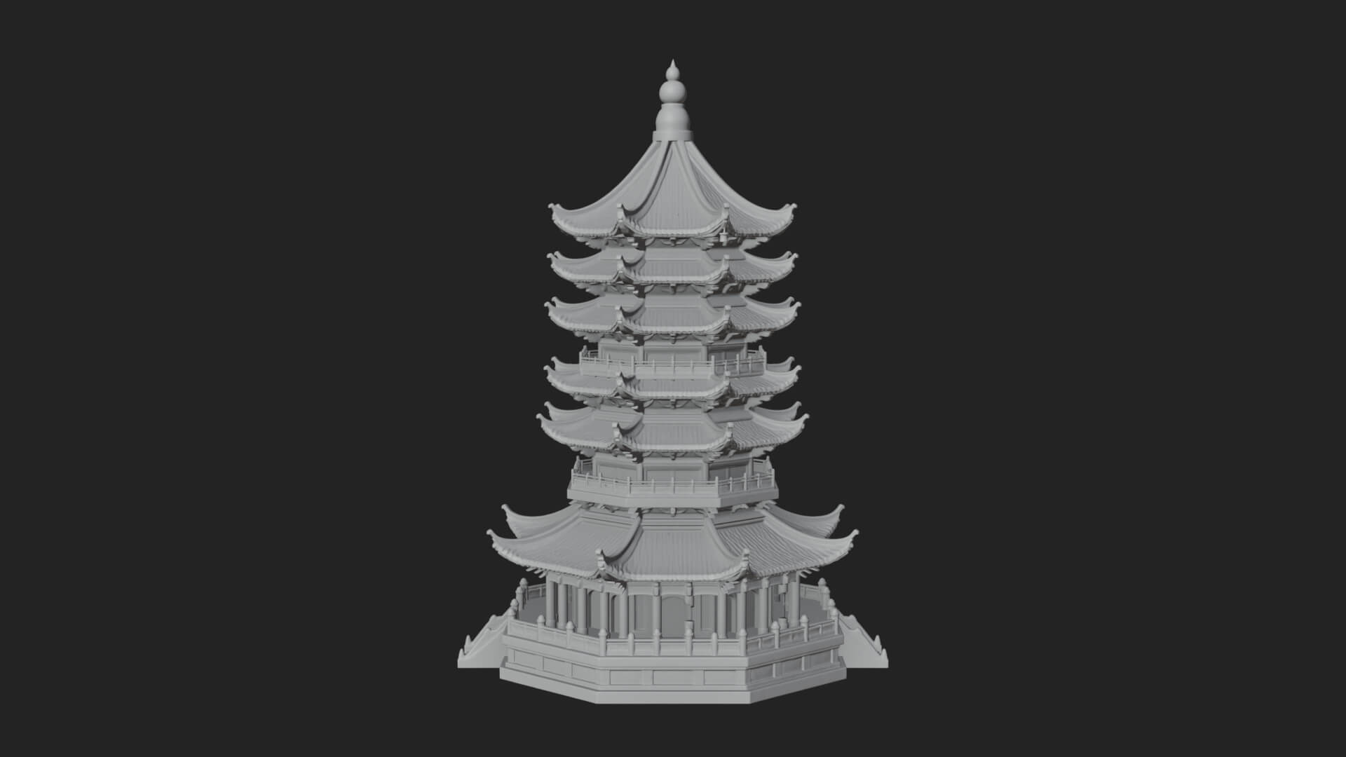 Pagoda Temple Tower Design 4 3D Print Model 3D Model
