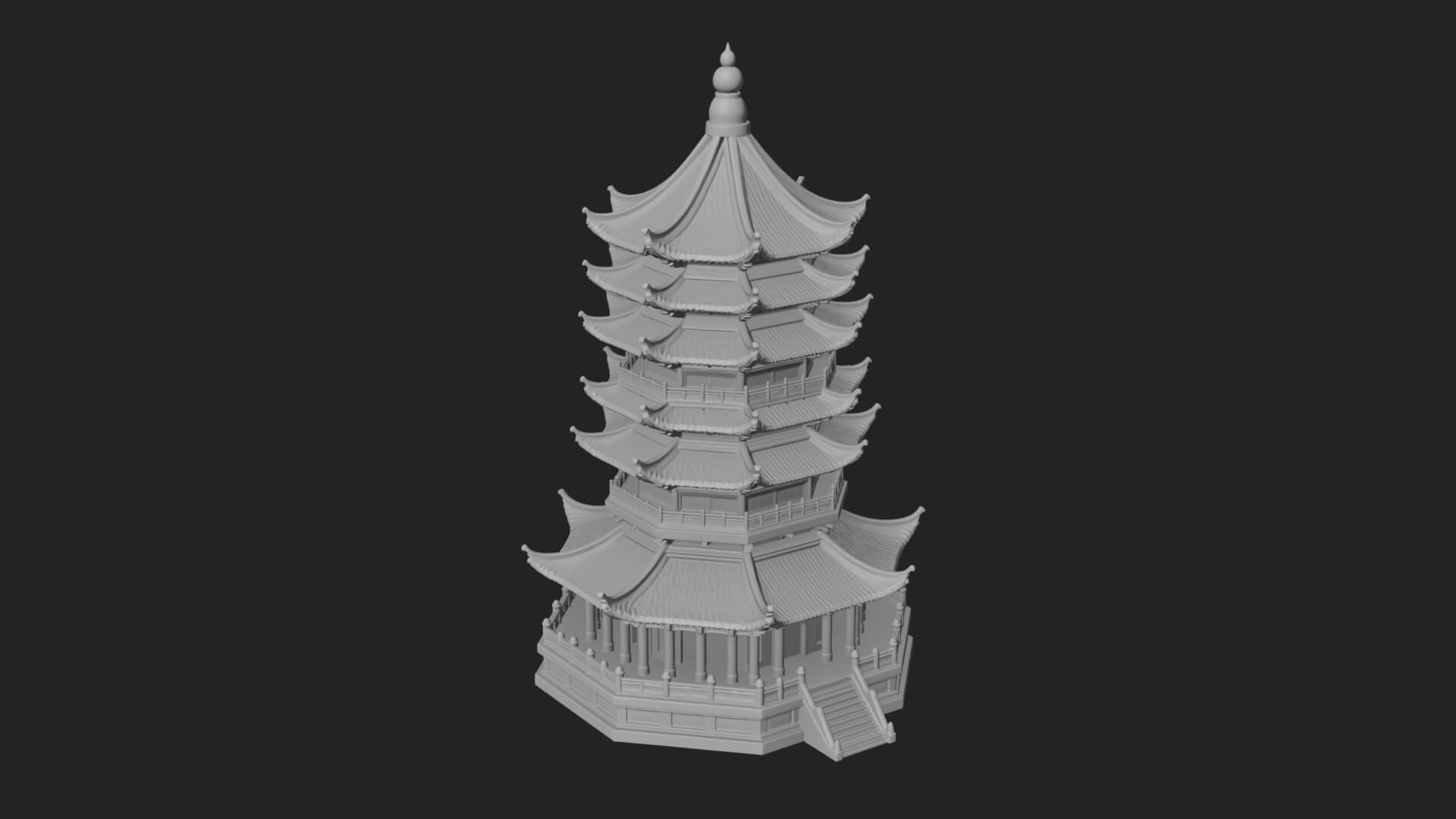 Pagoda Temple Tower Design 4 3D Print Model 3D Model
