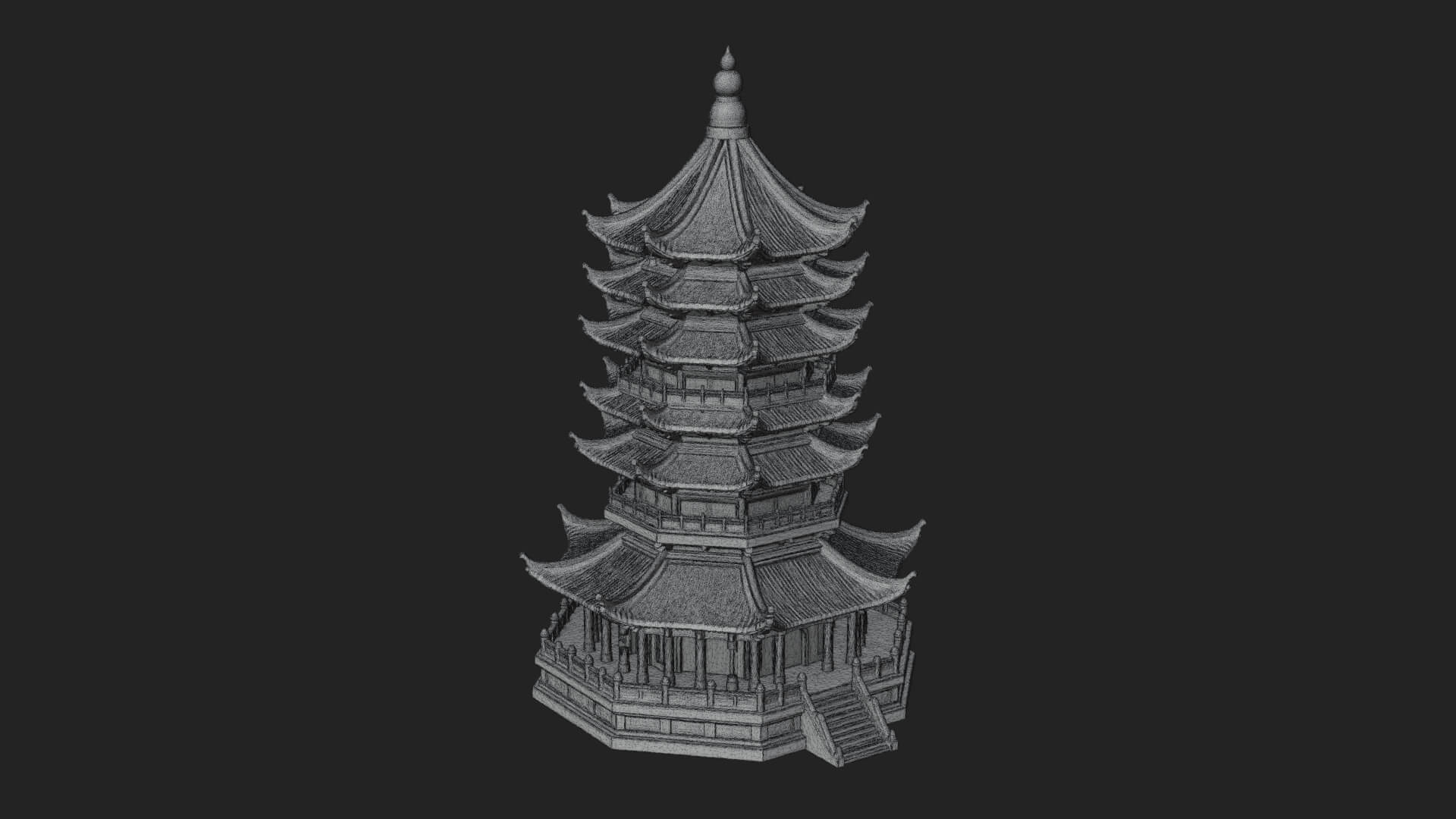 Pagoda Temple Tower Design 4 3D Print Model 3D Model