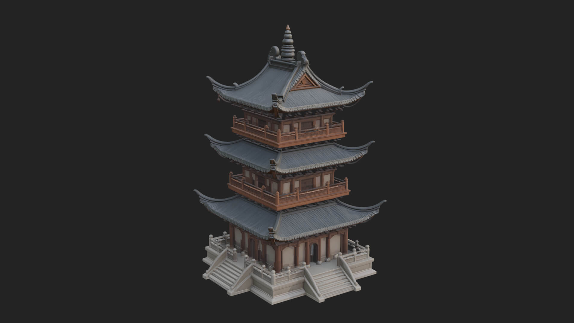 Pagoda Temple Tower Design 5 3D Print Model 3D Model