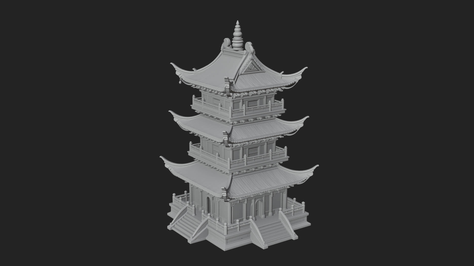 Pagoda Temple Tower Design 5 3D Print Model 3D Model