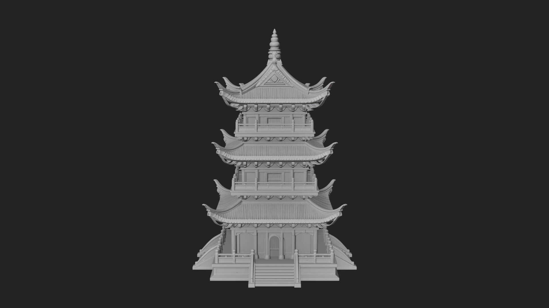 Pagoda Temple Tower Design 5 3D Print Model 3D Model