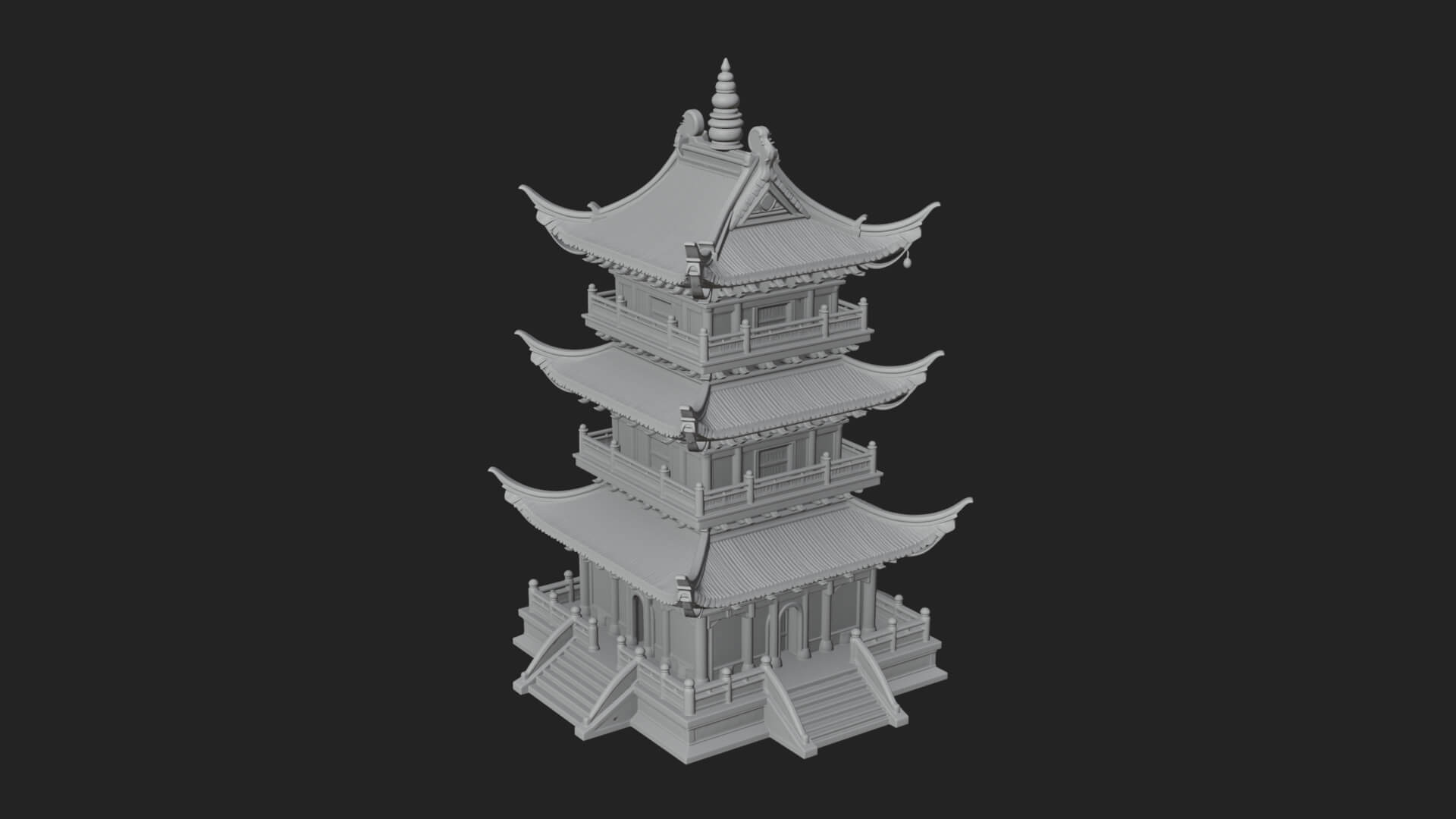 Pagoda Temple Tower Design 5 3D Print Model 3D Model