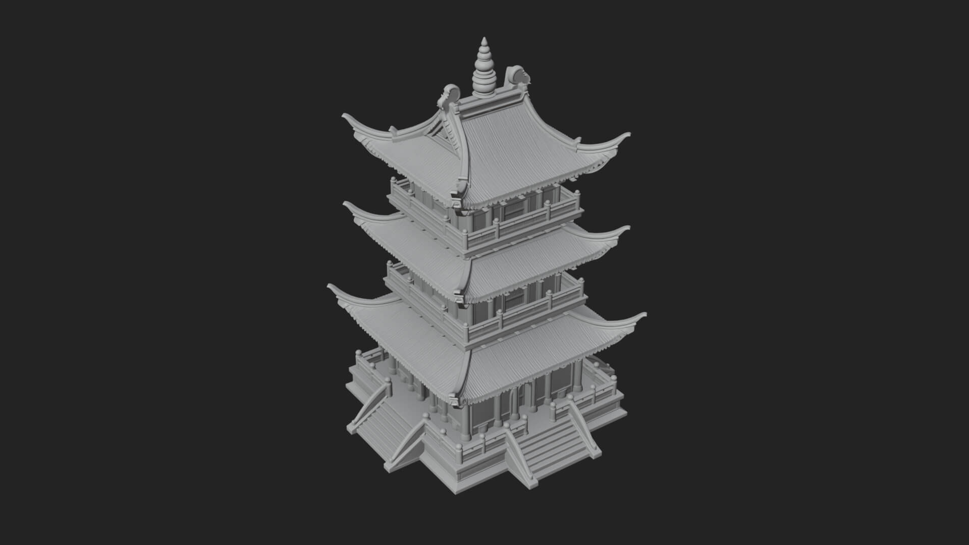 Pagoda Temple Tower Design 5 3D Print Model 3D Model
