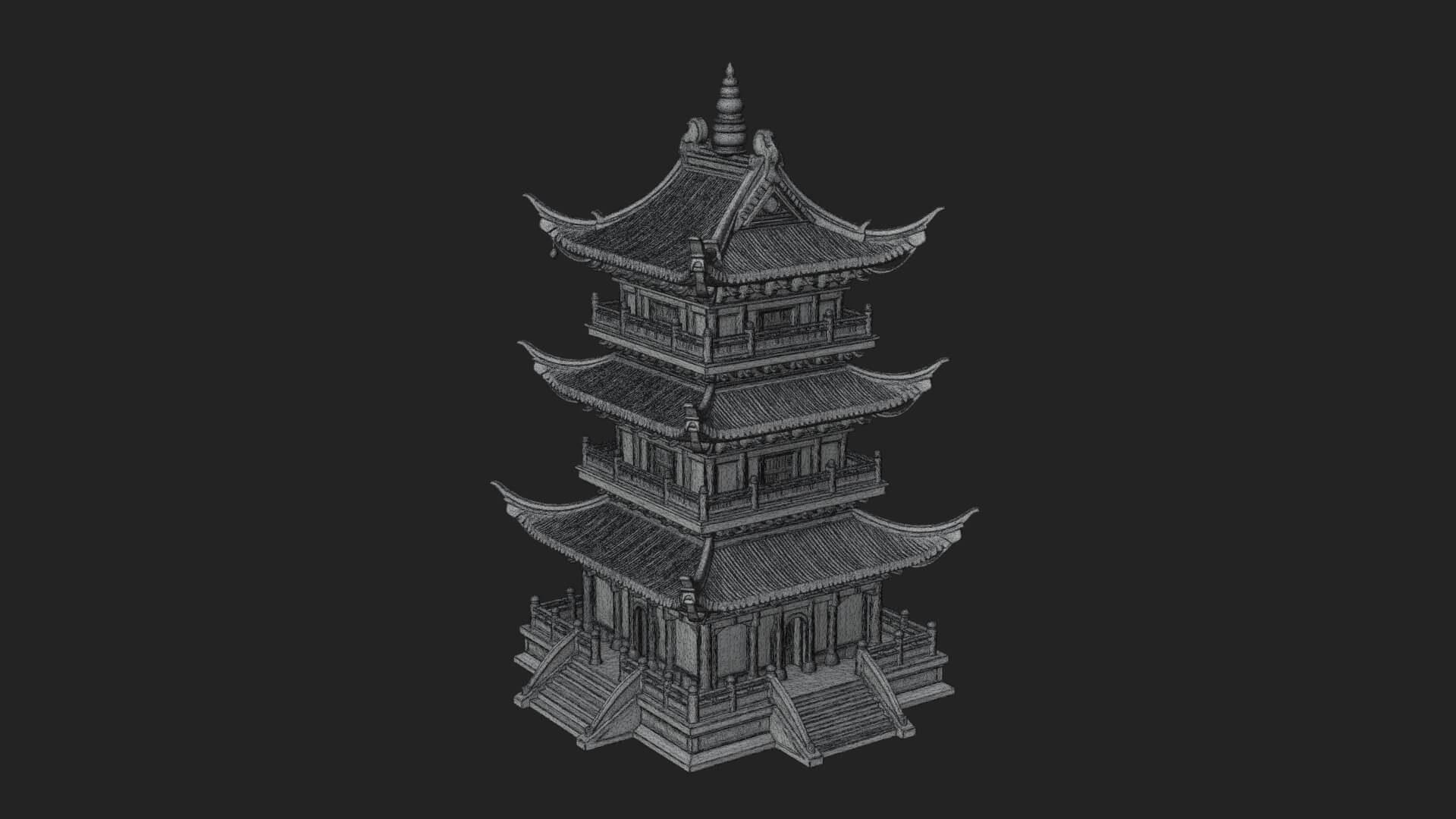 Pagoda Temple Tower Design 5 3D Print Model 3D Model