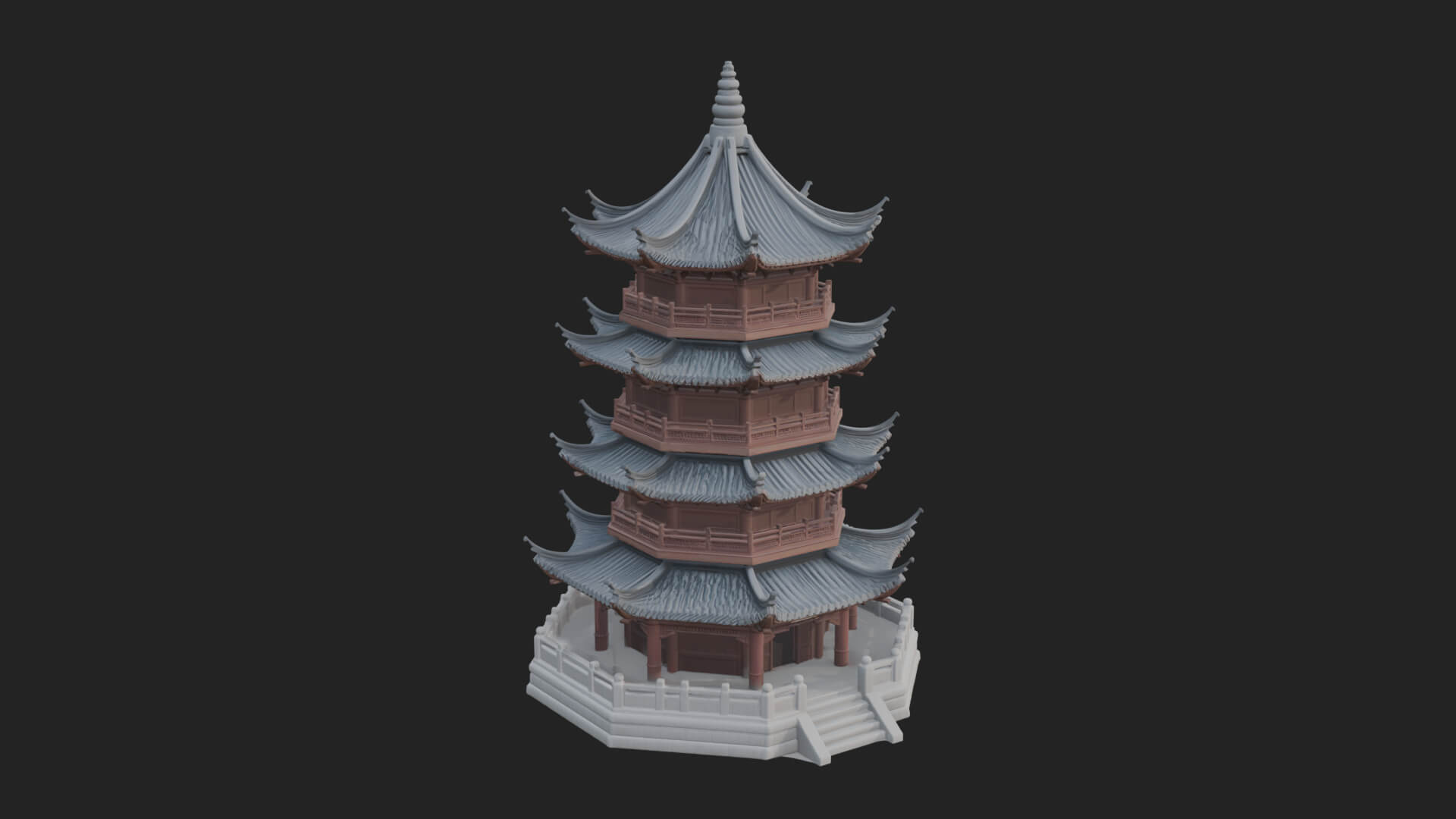 Pagoda Temple Tower Design 6 3D Print Model 3D Model