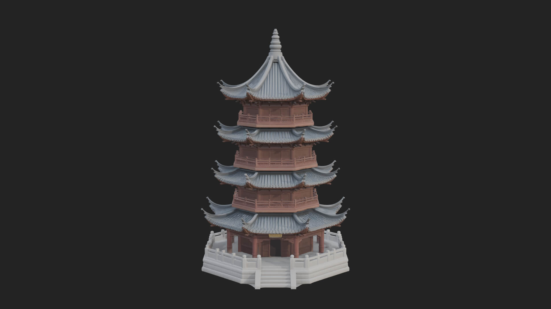 Pagoda Temple Tower Design 6 3D Print Model 3D Model