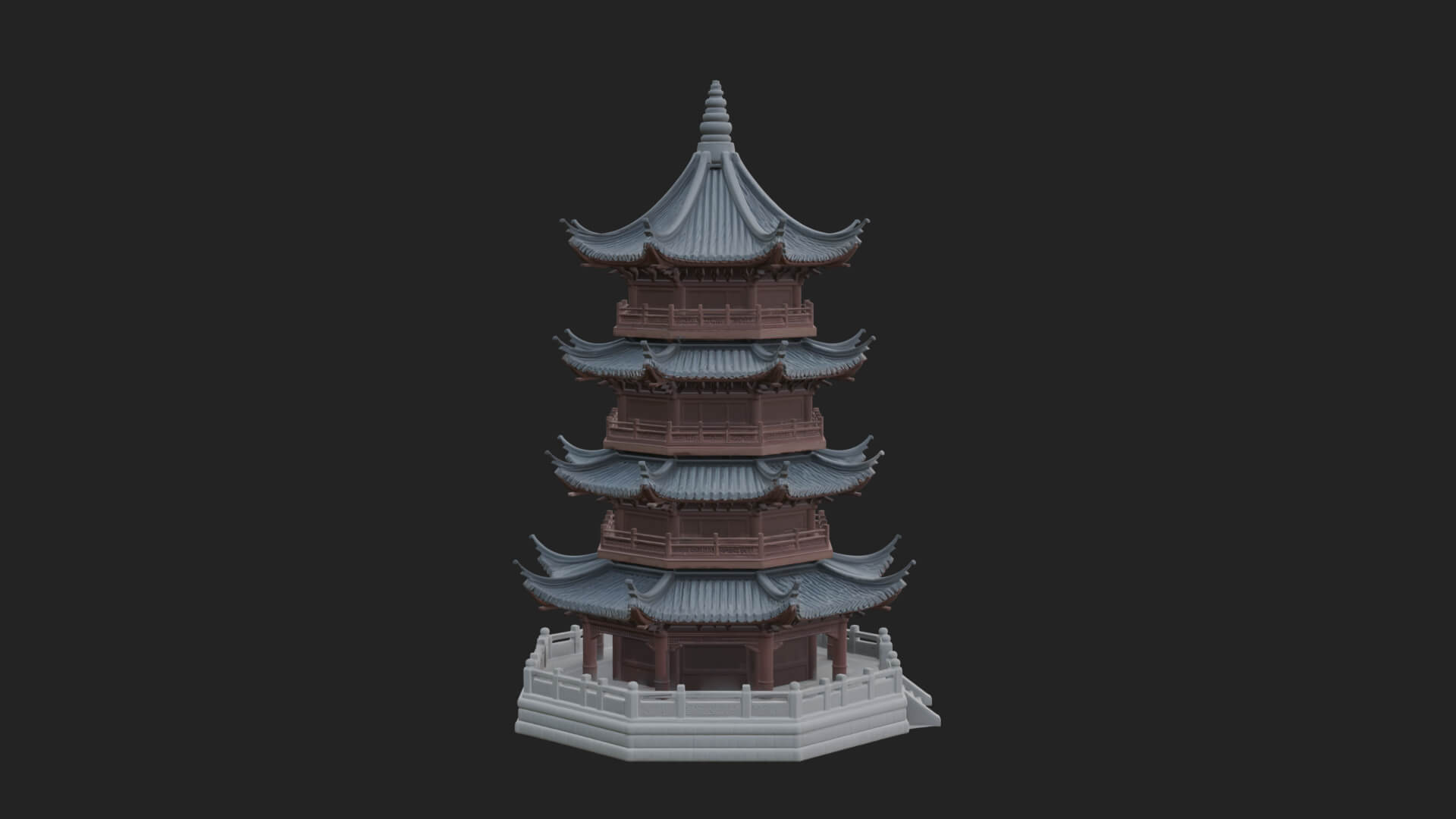 Pagoda Temple Tower Design 6 3D Print Model 3D Model