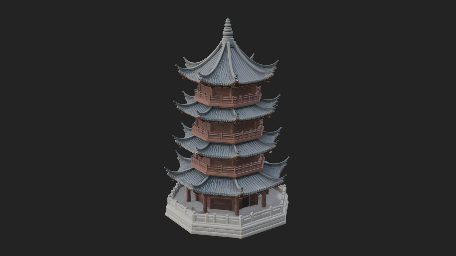 Pagoda Temple Tower Design 6 3D Print Model 3D Model