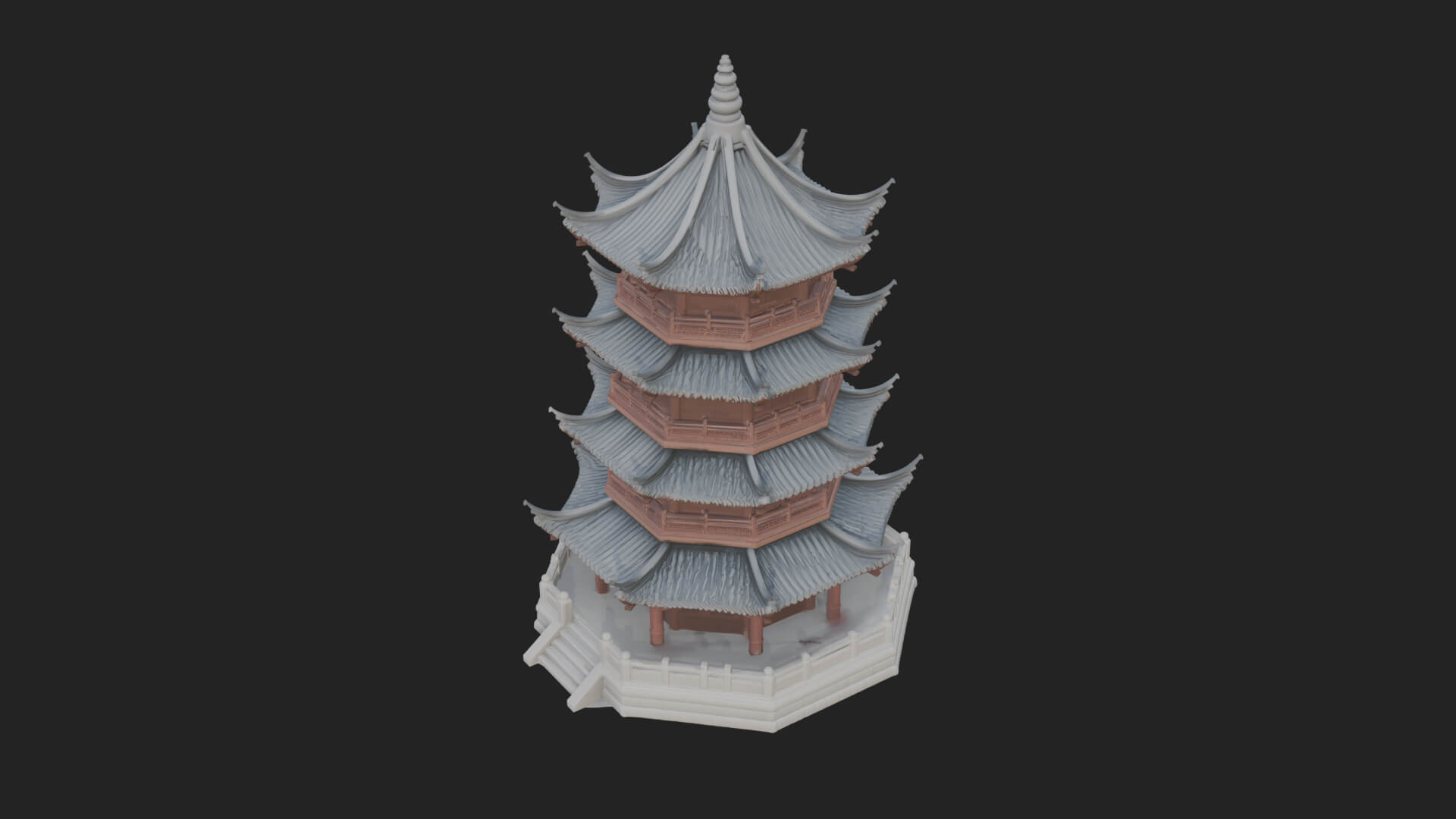Pagoda Temple Tower Design 6 3D Print Model 3D Model