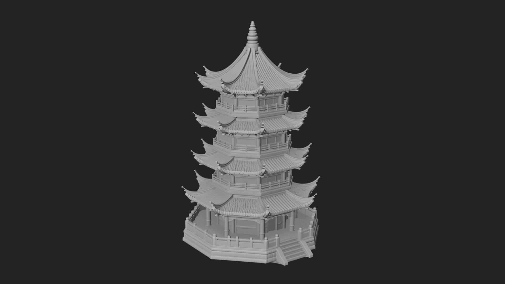 Pagoda Temple Tower Design 6 3D Print Model 3D Model