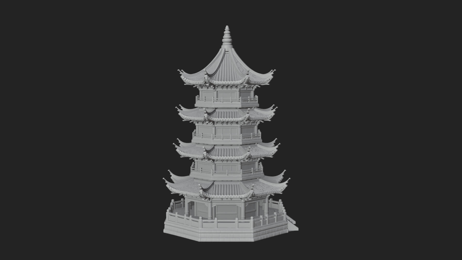 Pagoda Temple Tower Design 6 3D Print Model 3D Model